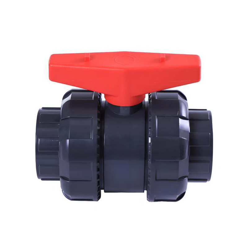CPVC Sh80 Ball valve, double union, lever handle, socket end,