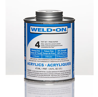 [10308] Weld-On 4 Acrylic Plastic Cement, Clear 1/4 Pint (118 ml)